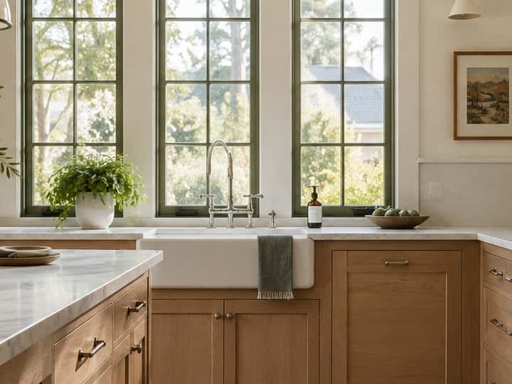 Range and marble backsplash